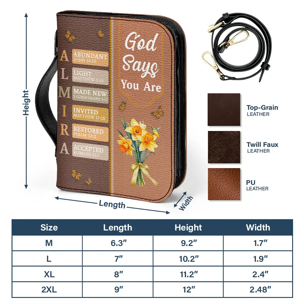 Created With A Purpose Birth Month Flower - Personalized Bible Cover - Image 5