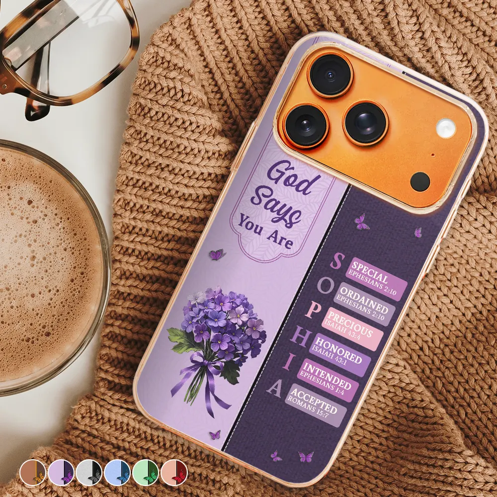 Created With A Purpose Birth Month Flower - Personalized Clear Phone Case