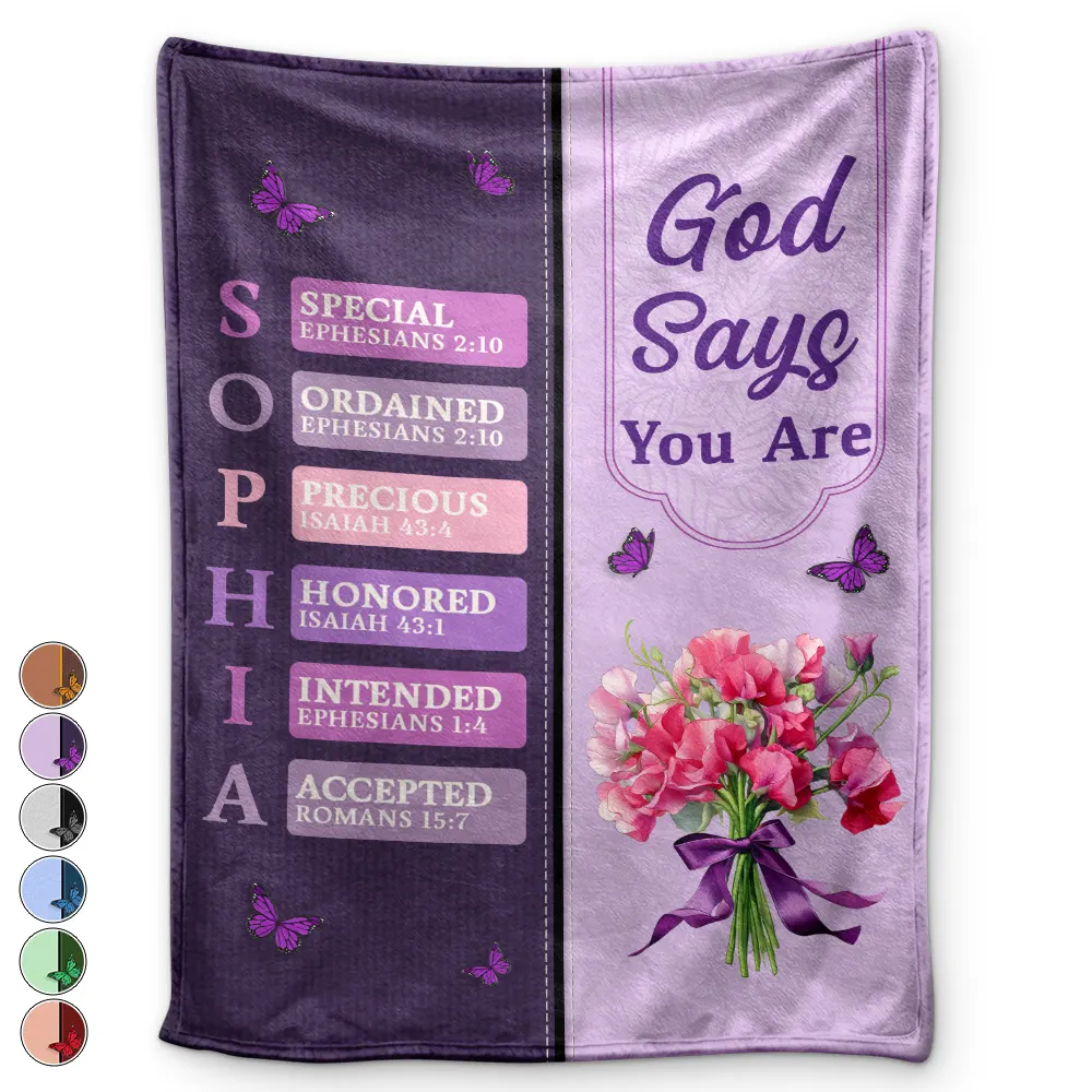 Created With A Purpose Birth Month Flower - Personalized Fleece Blanket, Sherpa Blanket