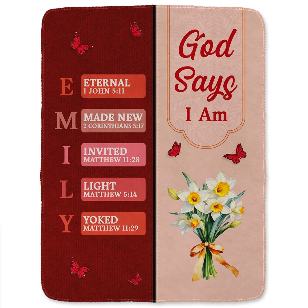 Created With A Purpose Birth Month Flower - Personalized Fleece Blanket, Sherpa Blanket - Image 2