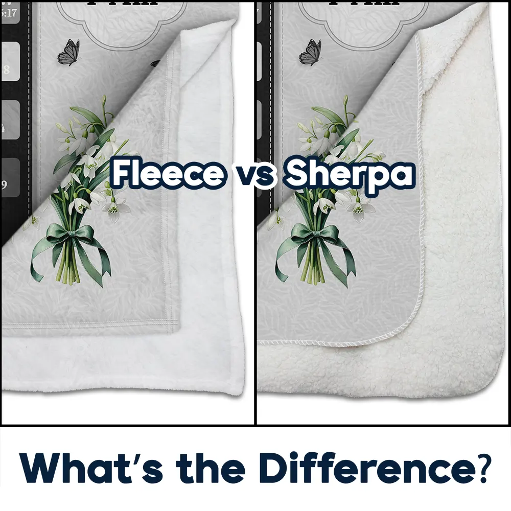 Created With A Purpose Birth Month Flower - Personalized Fleece Blanket, Sherpa Blanket - Image 4