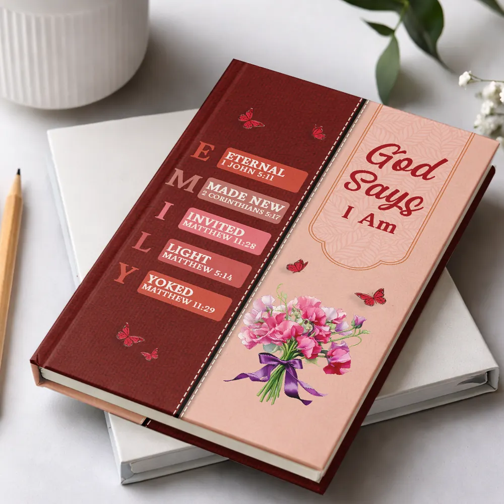 Created With A Purpose Birth Month Flower - Personalized Hardcover Journal - Image 2