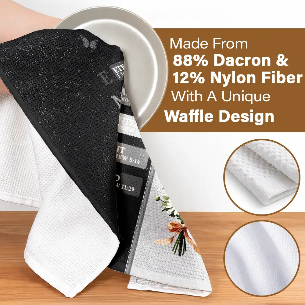 Created With A Purpose Birth Month Flower - Personalized Kitchen Towel - Image 4