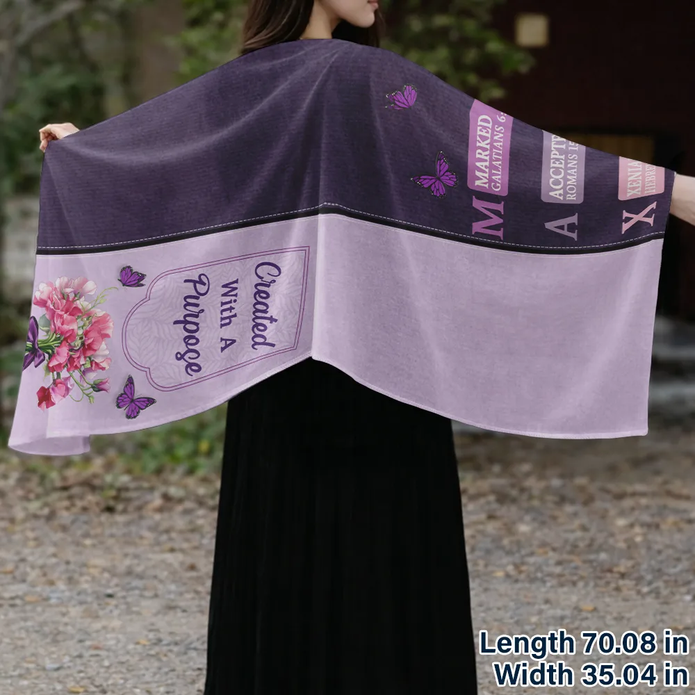 Created With A Purpose Birth Month Flower - Personalized Lightweight Soft Shawl - Image 3