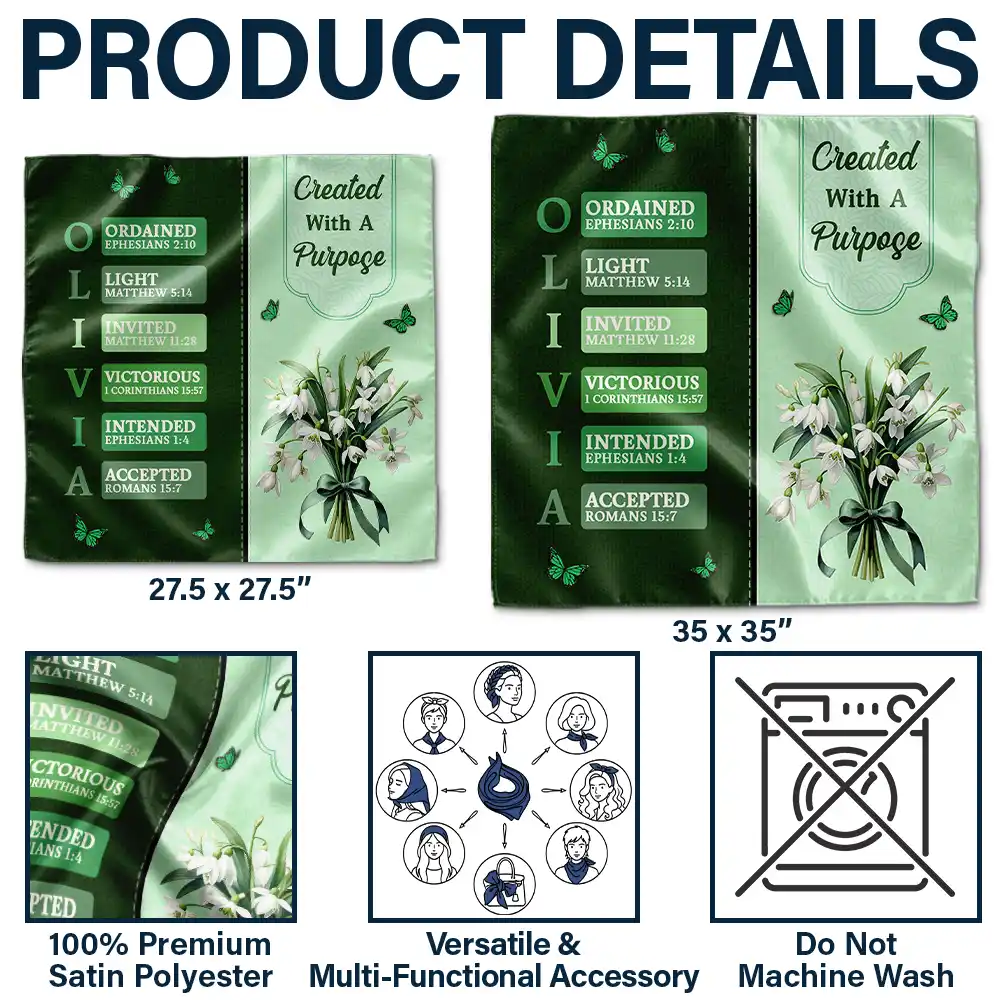 Created With A Purpose Birth Month Flower - Personalized Scarf - Image 4