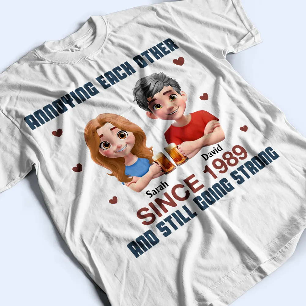 Cross Arms Couple Annoying Each Other - Personalized T Shirt - Image 3