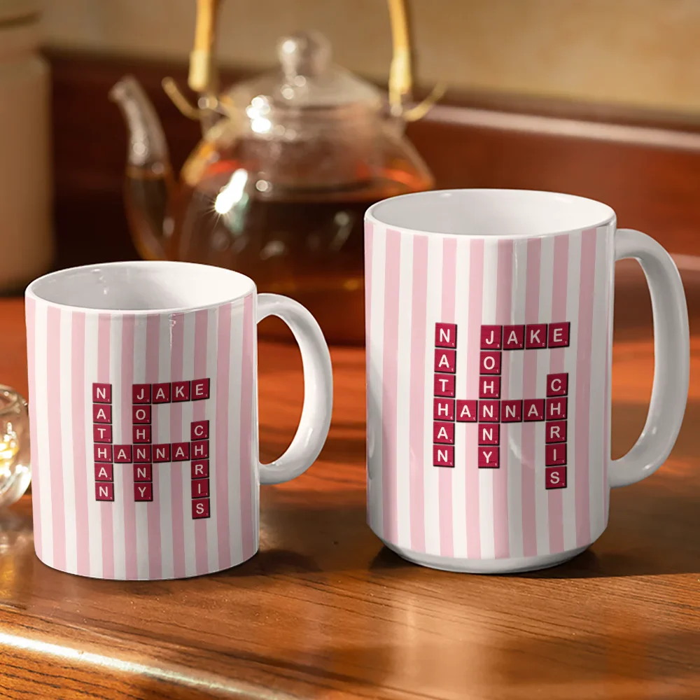 Crossword Best Dad Mom Grandpa Grandma Ever - Personalized White Edge-to-Edge Mug - Image 4
