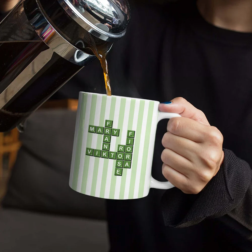 Crossword Best Dad Mom Grandpa Grandma Ever - Personalized White Edge-to-Edge Mug - Image 5
