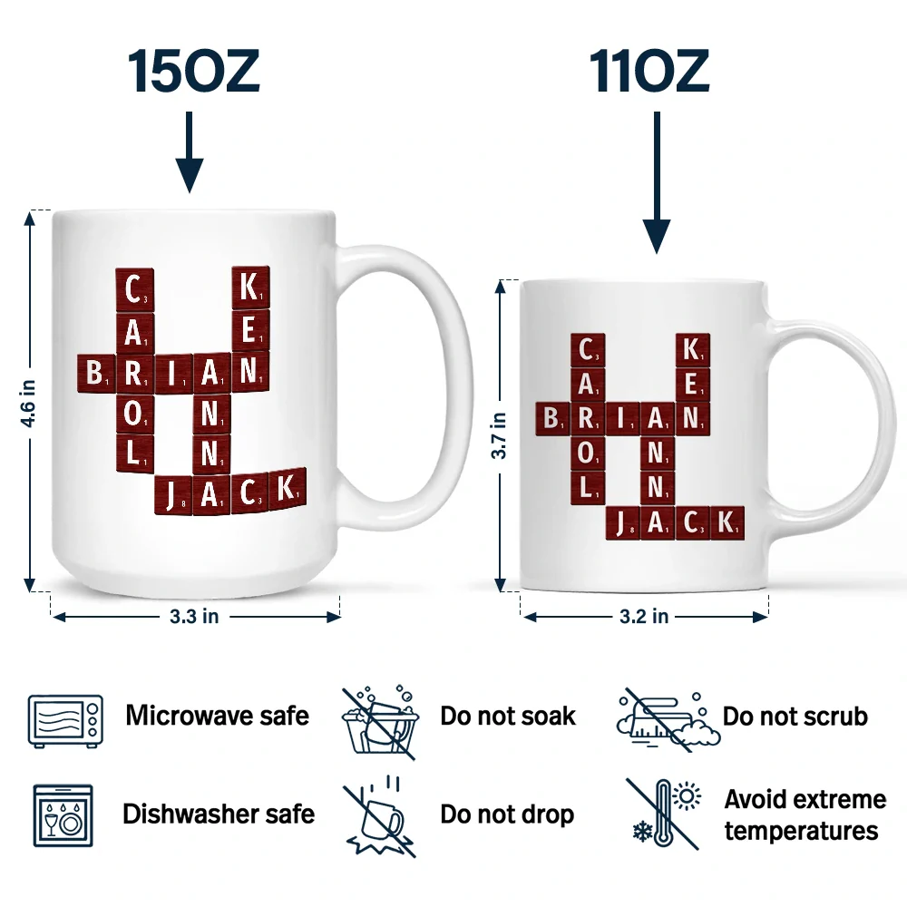Crossword Best Team Ever Scrabble Name - Personalized Mug - Image 4