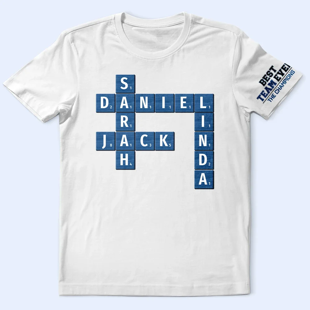 Crossword Best Team Ever Scrabble Name - Personalized T Shirt - Image 4