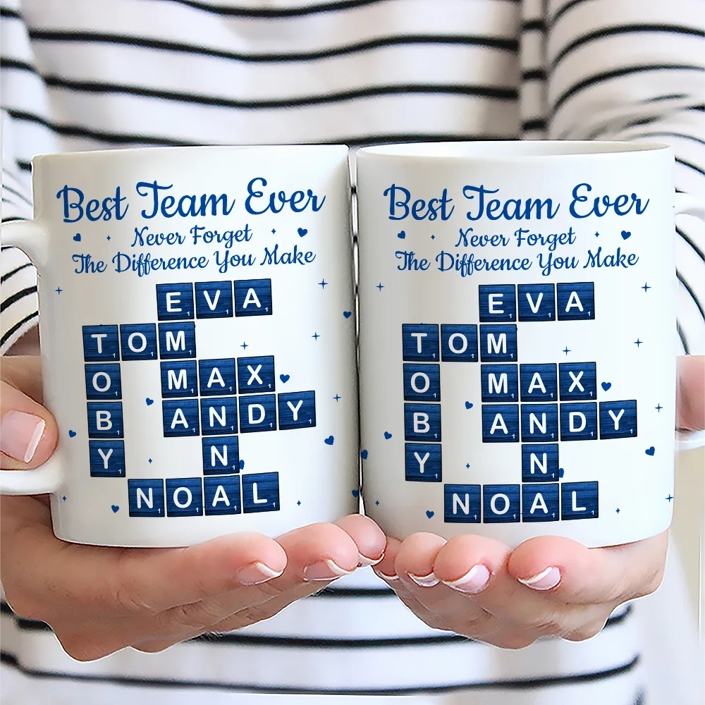 Crossword Best Team Ever Scrabble - Personalized Mug - Image 3