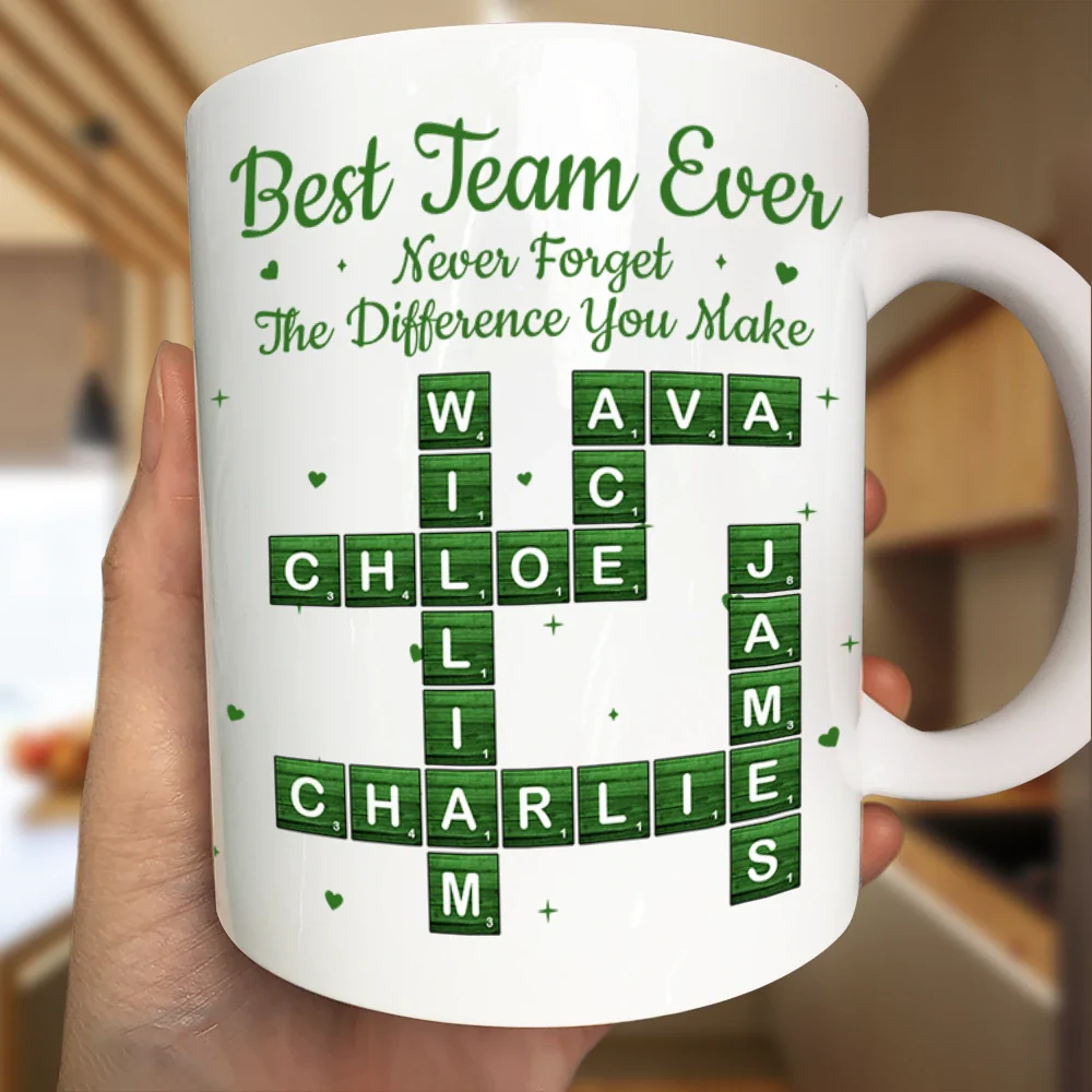 Crossword Best Team Ever Scrabble - Personalized Mug - Image 4