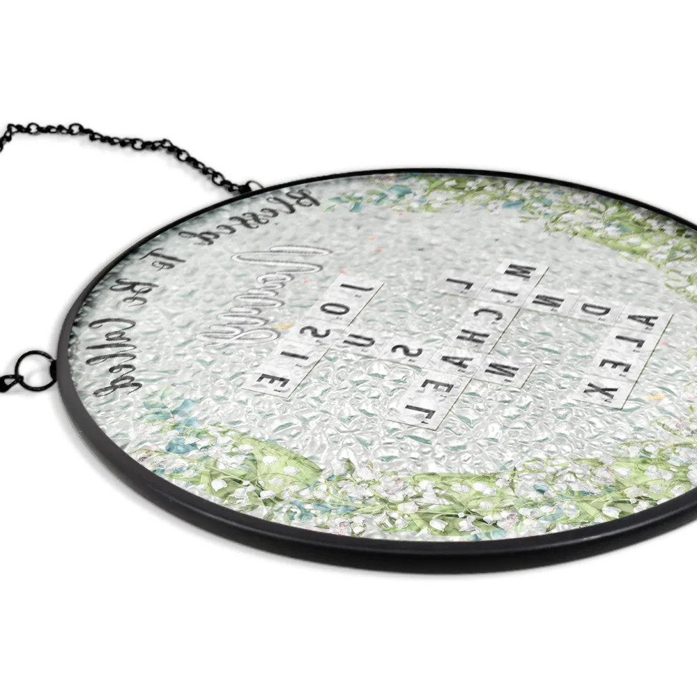 Crossword Blessed To Be Called Grandma - Personalized Stained Glass Window Hanging Suncatcher - Image 6