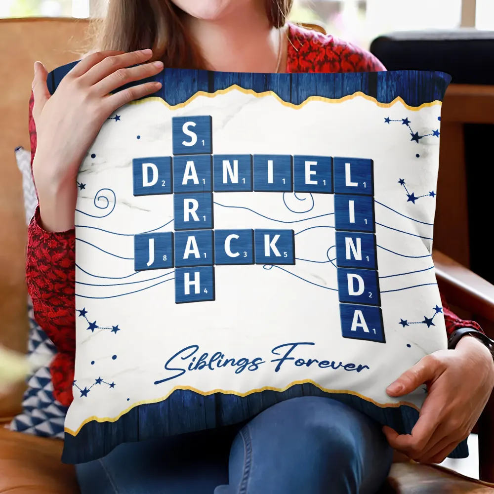 Crossword Family Name - Personalized Pillow - Image 2