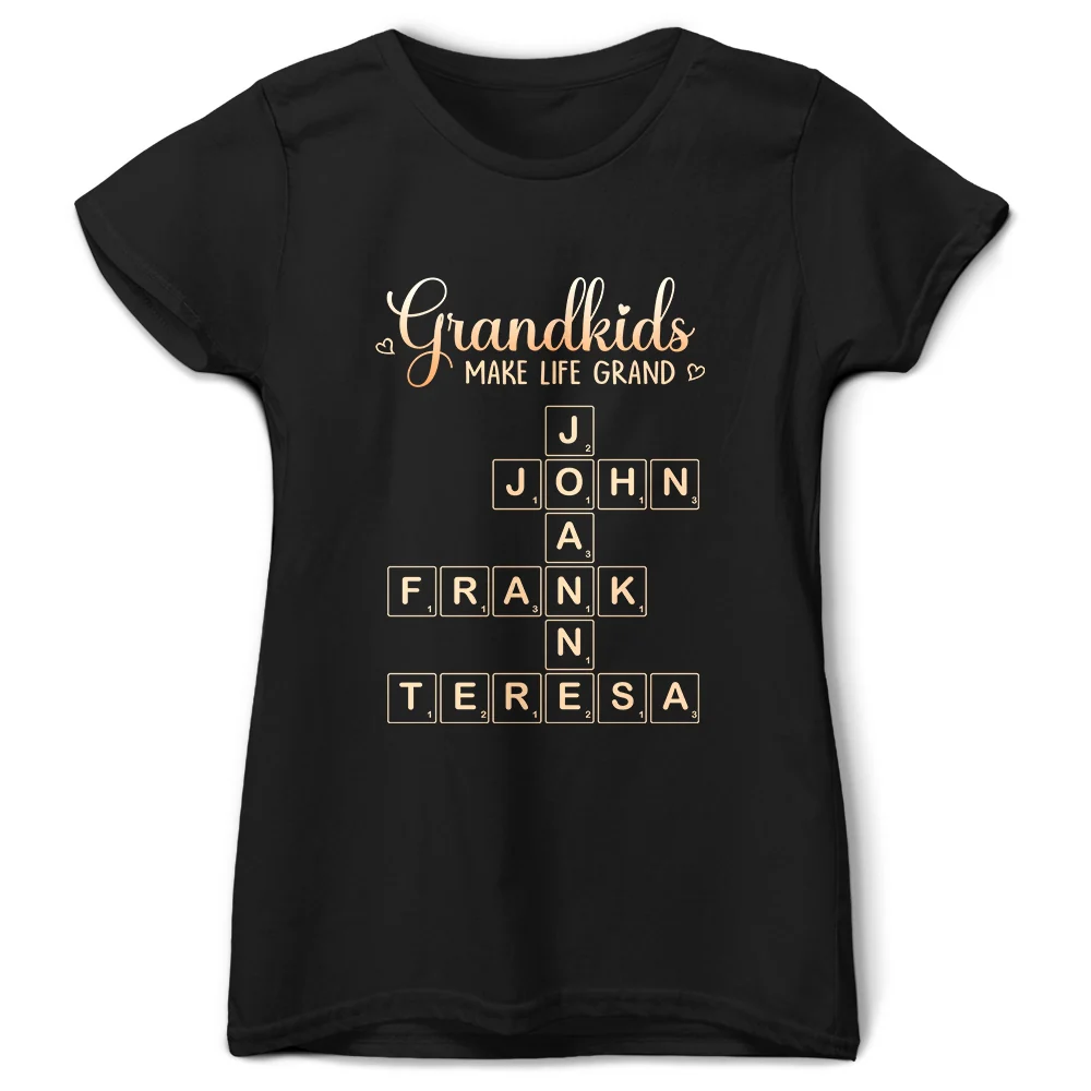 Crossword Grandkids Make Life Grand - Personalized T Shirt - Image 3