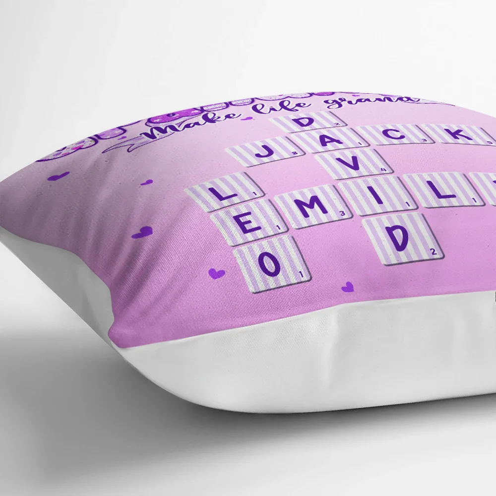 Crossword Grandkids Make Life Grand Preppy Coquette - Personalized Pillow - Image 3