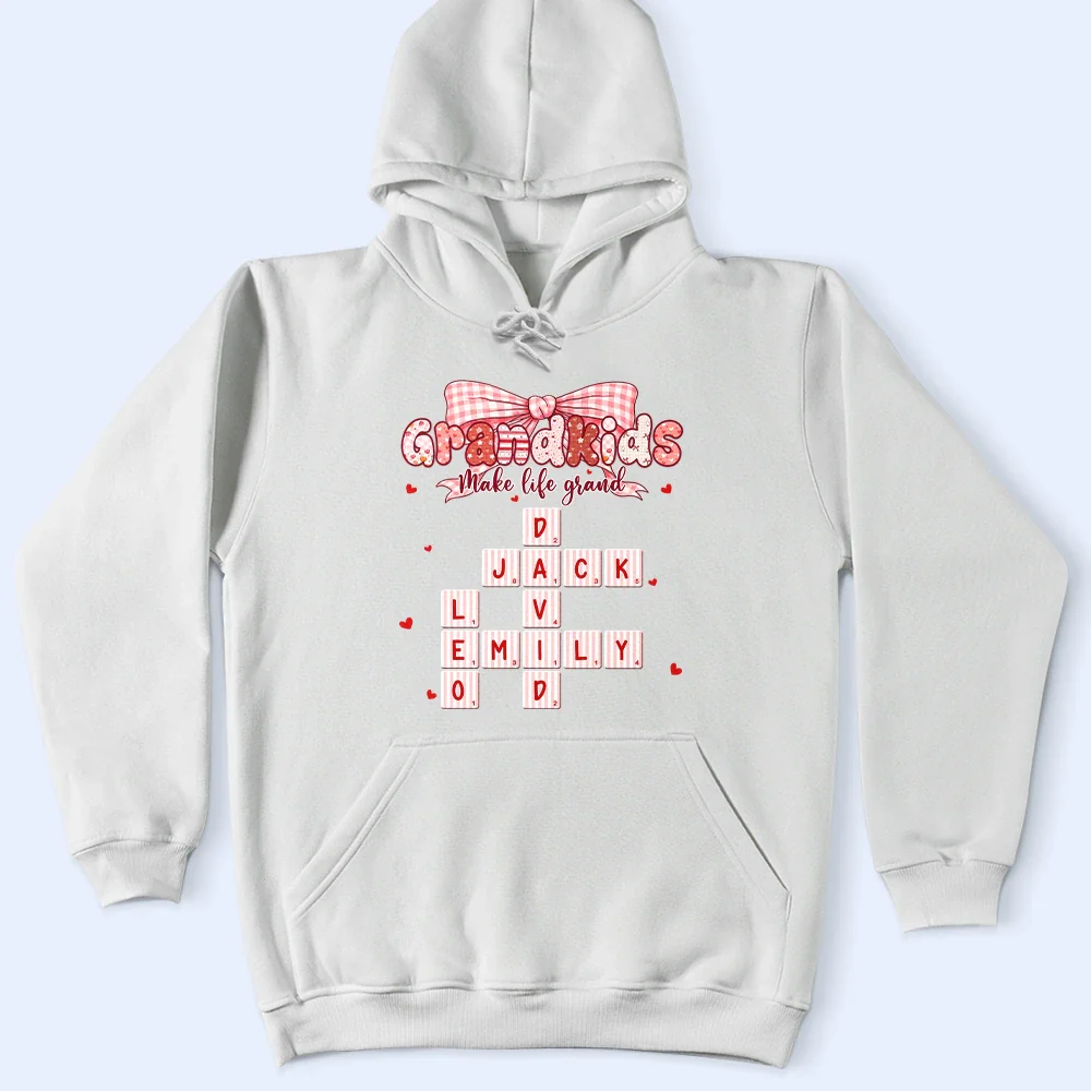 Crossword Grandkids Make Life Grand Preppy Coquette - Personalized T Shirt - Image 5