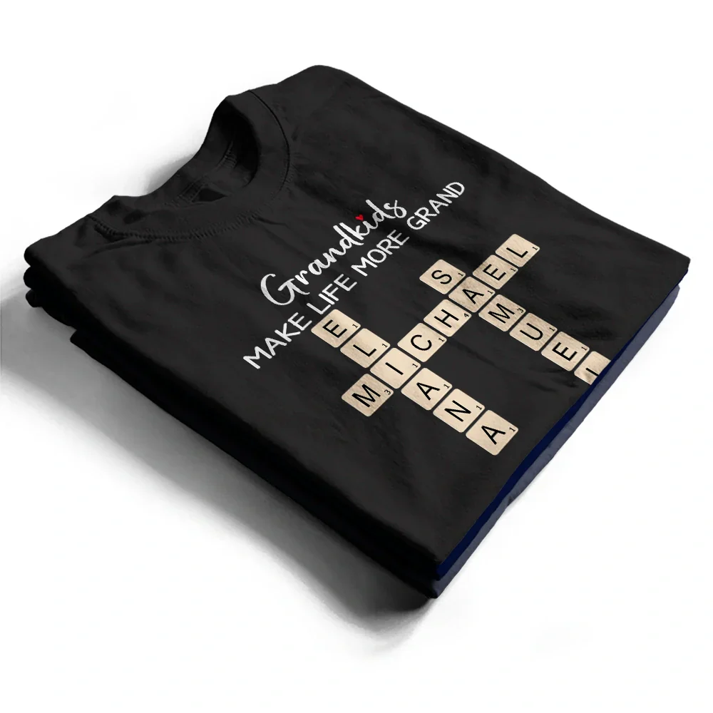 Crossword Grandkids Make Life More Grand - Personalized T Shirt - Image 2