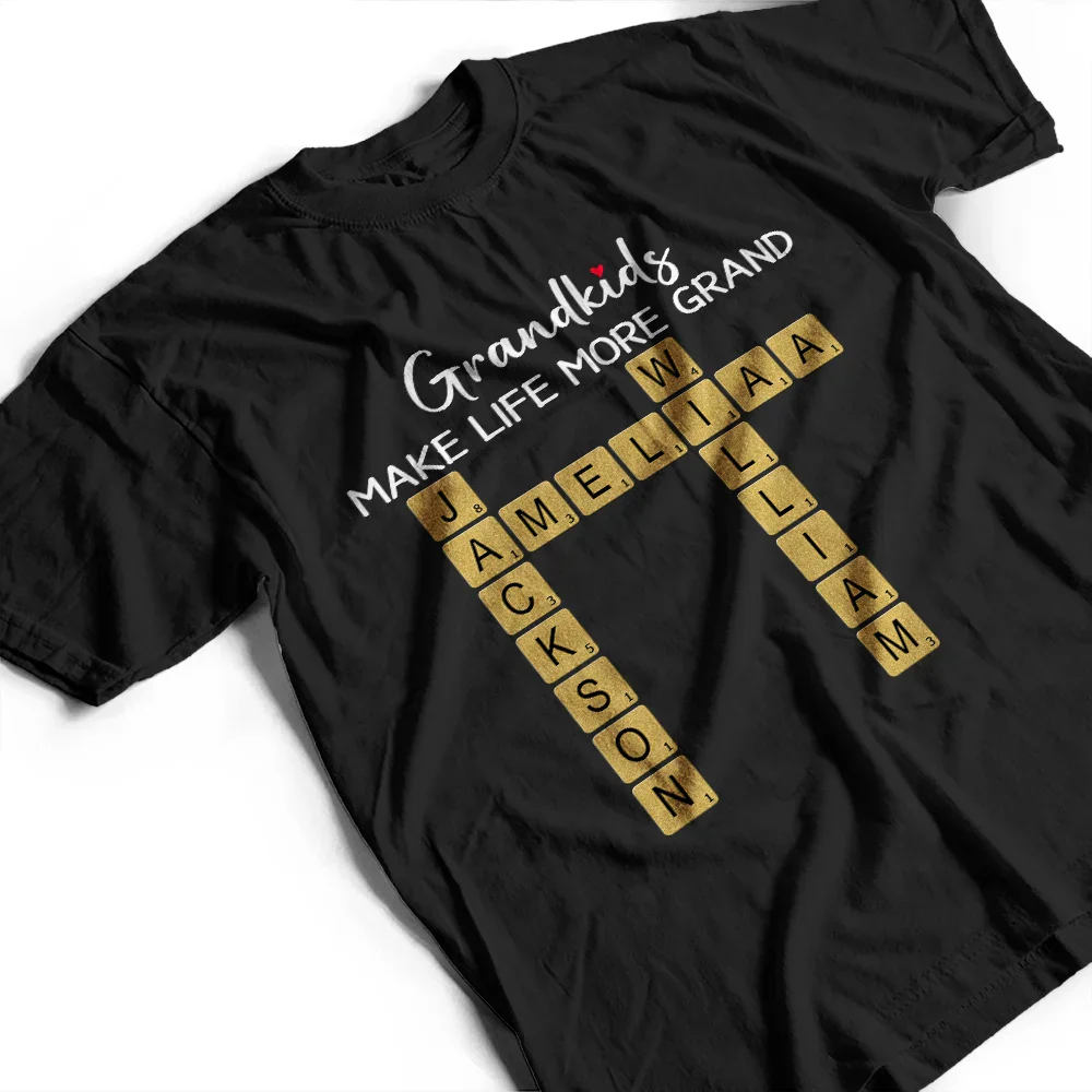 Crossword Grandkids Make Life More Grand - Personalized T Shirt - Image 3