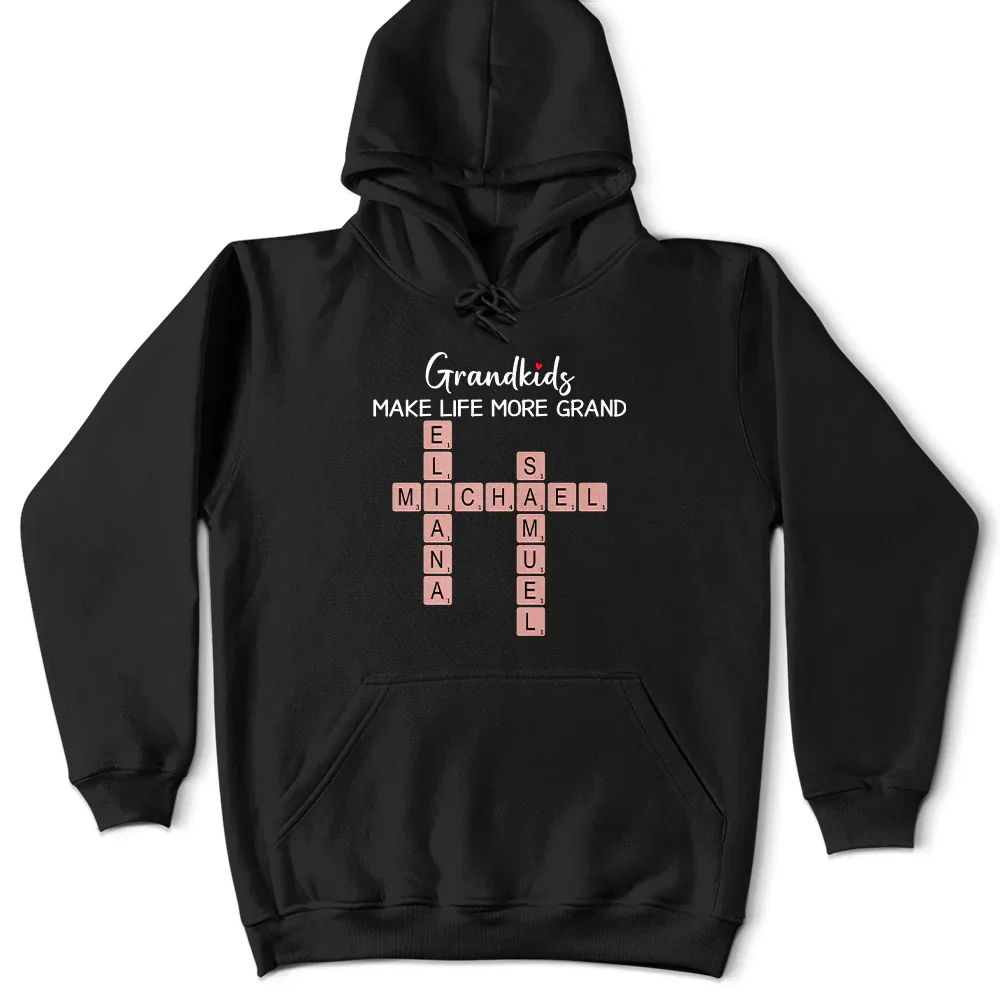 Crossword Grandkids Make Life More Grand - Personalized T Shirt - Image 4
