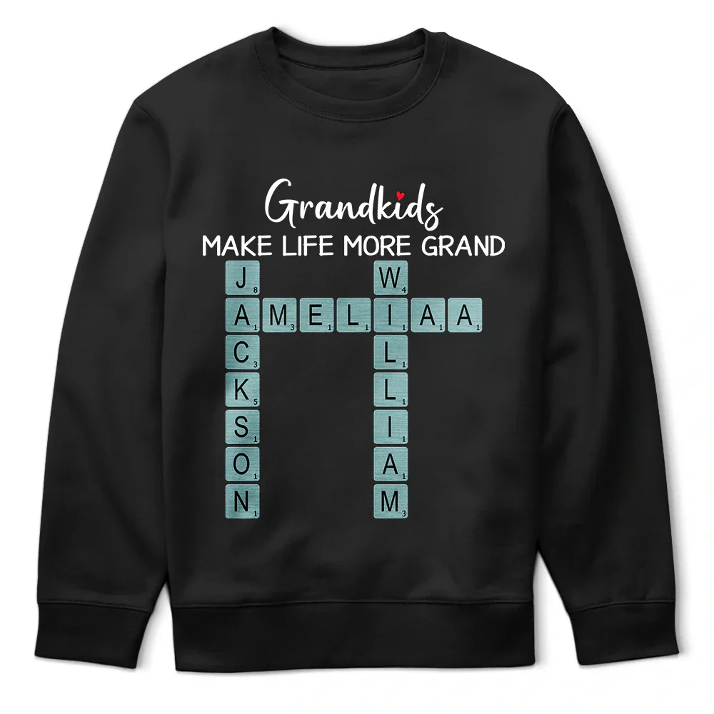 Crossword Grandkids Make Life More Grand - Personalized T Shirt - Image 5