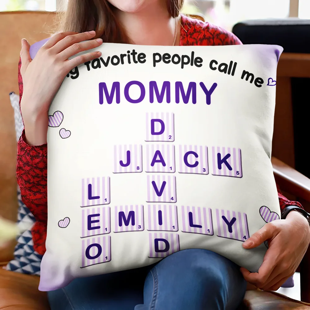 Crossword My Favorite People Call Me Grandma - Personalized Pillow - Image 3