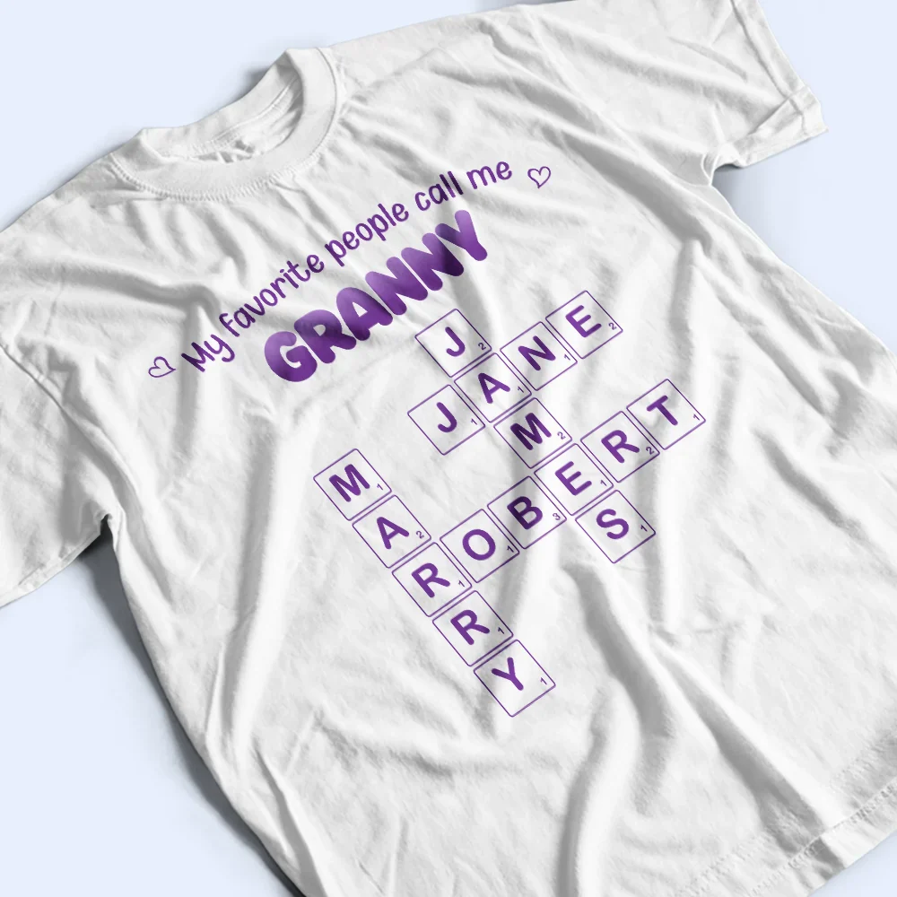 Crossword My Favorite People Call Me - Personalized T Shirt - Image 5