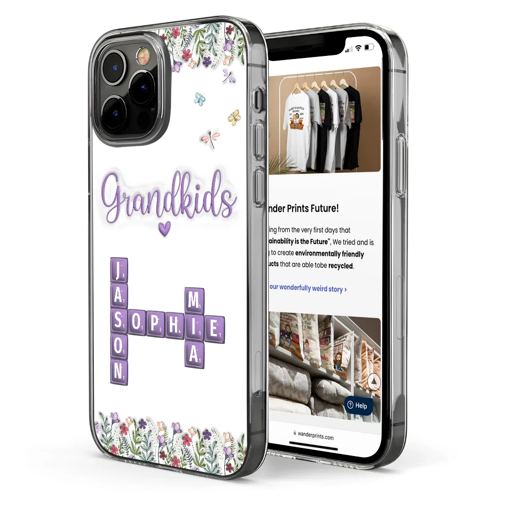 Crossword My Grandkids 3D Inflated Effect - Personalized Clear Phone Case - Image 5