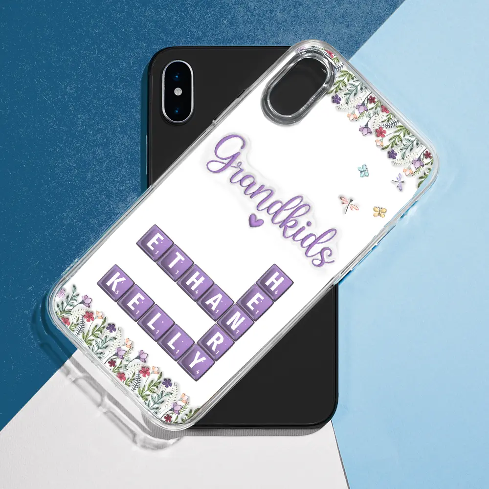 Crossword My Grandkids 3D Inflated Effect - Personalized Clear Phone Case - Image 8