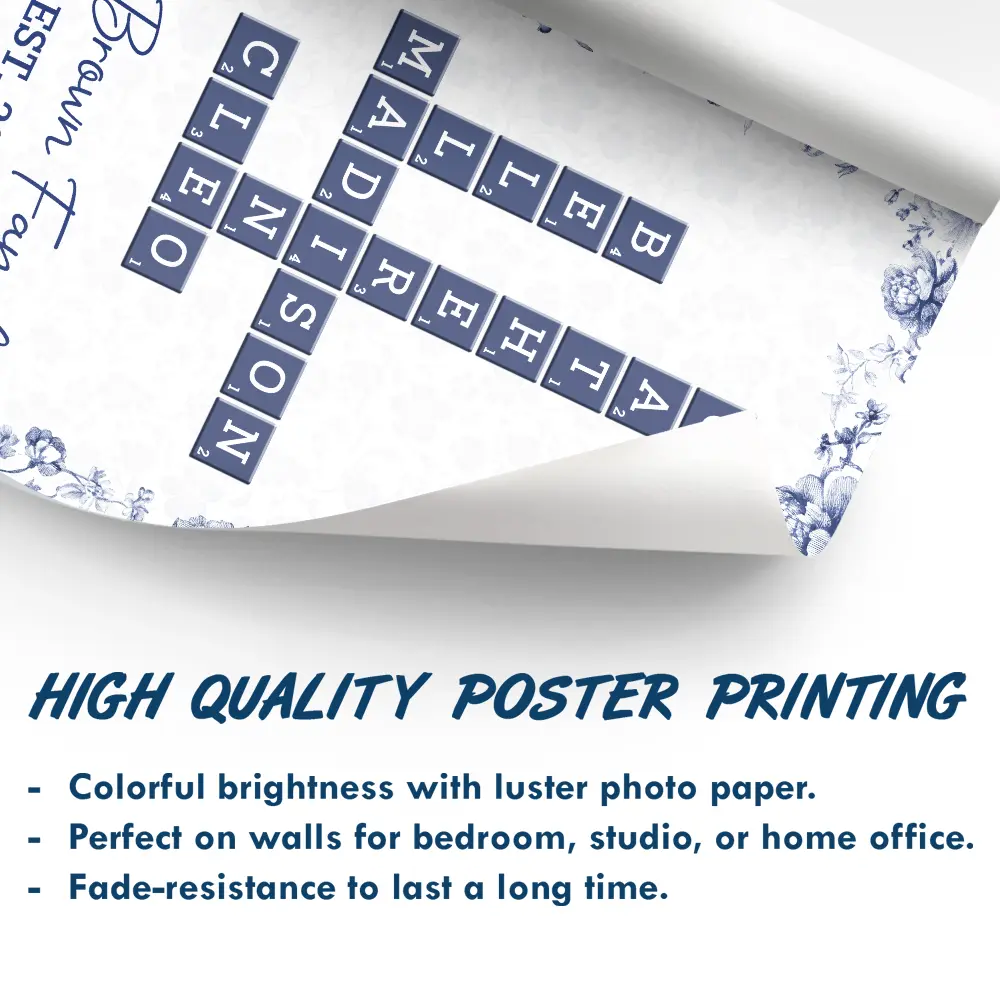 Crossword Our Family Toile De Jouy - Personalized Poster - Image 6