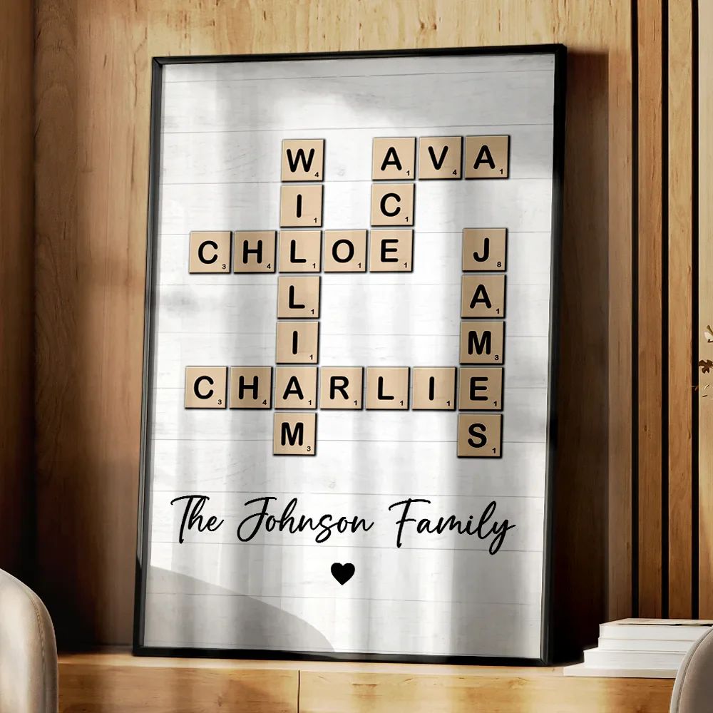 Crossword Scrabble Family Name - Personalized Poster - Image 5