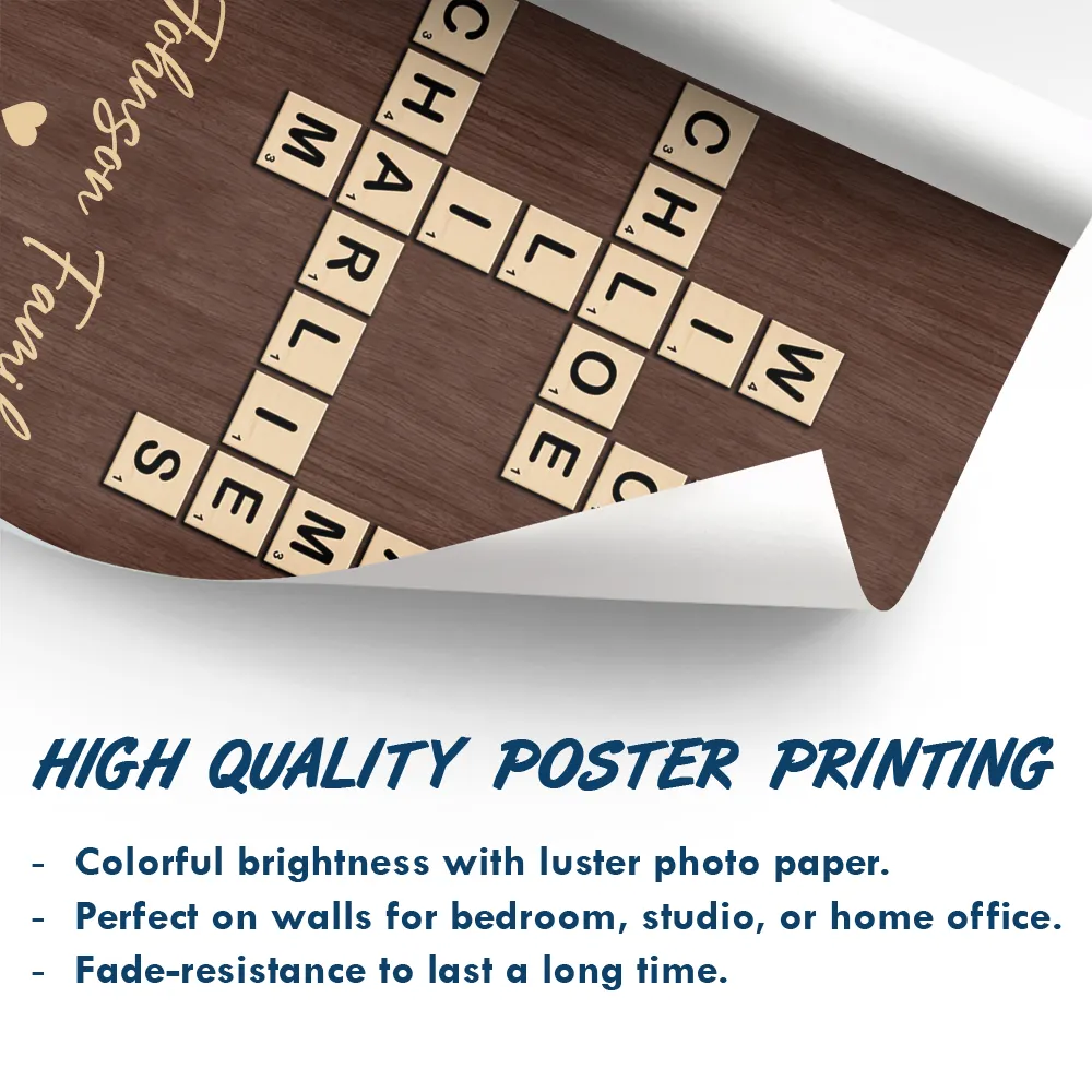 Crossword Scrabble Family Name - Personalized Poster - Image 6
