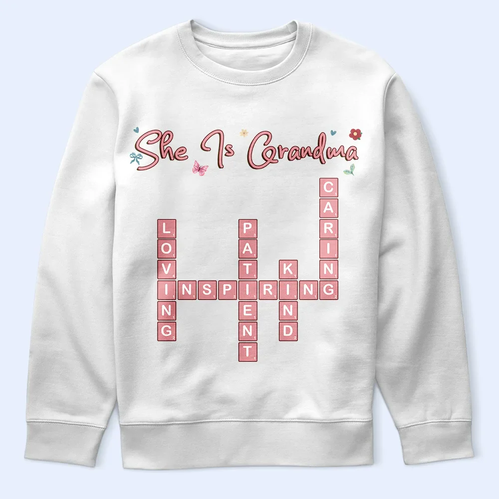 Crossword She Is Mom Nana - Personalized T Shirt - Image 6