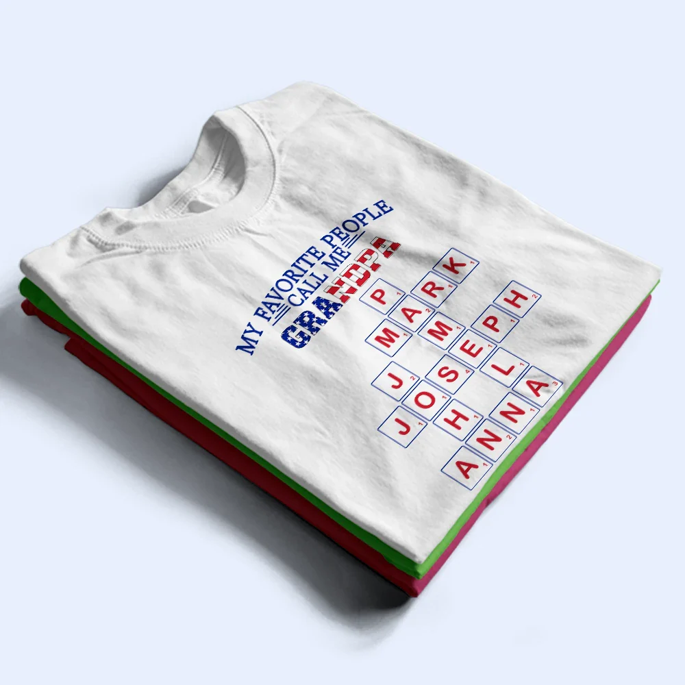 Crossword Stars And Stripes My Favorite People Call Me Papa - Personalized T Shirt - Image 4