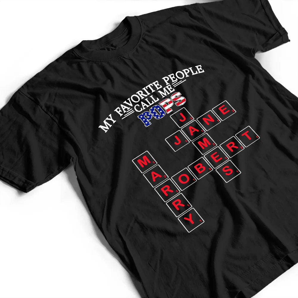 Crossword Stars And Stripes My Favorite People Call Me Papa - Personalized T Shirt - Image 5