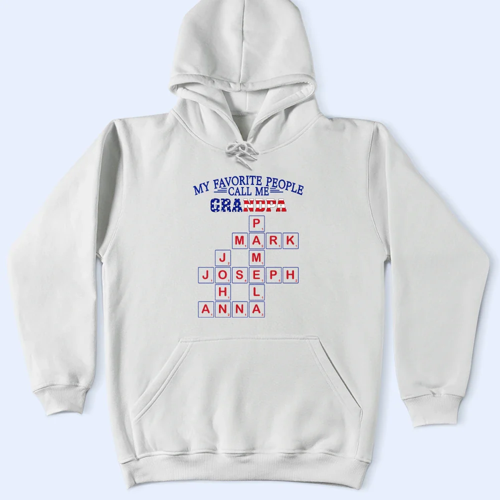 Crossword Stars And Stripes My Favorite People Call Me Papa - Personalized T Shirt - Image 6