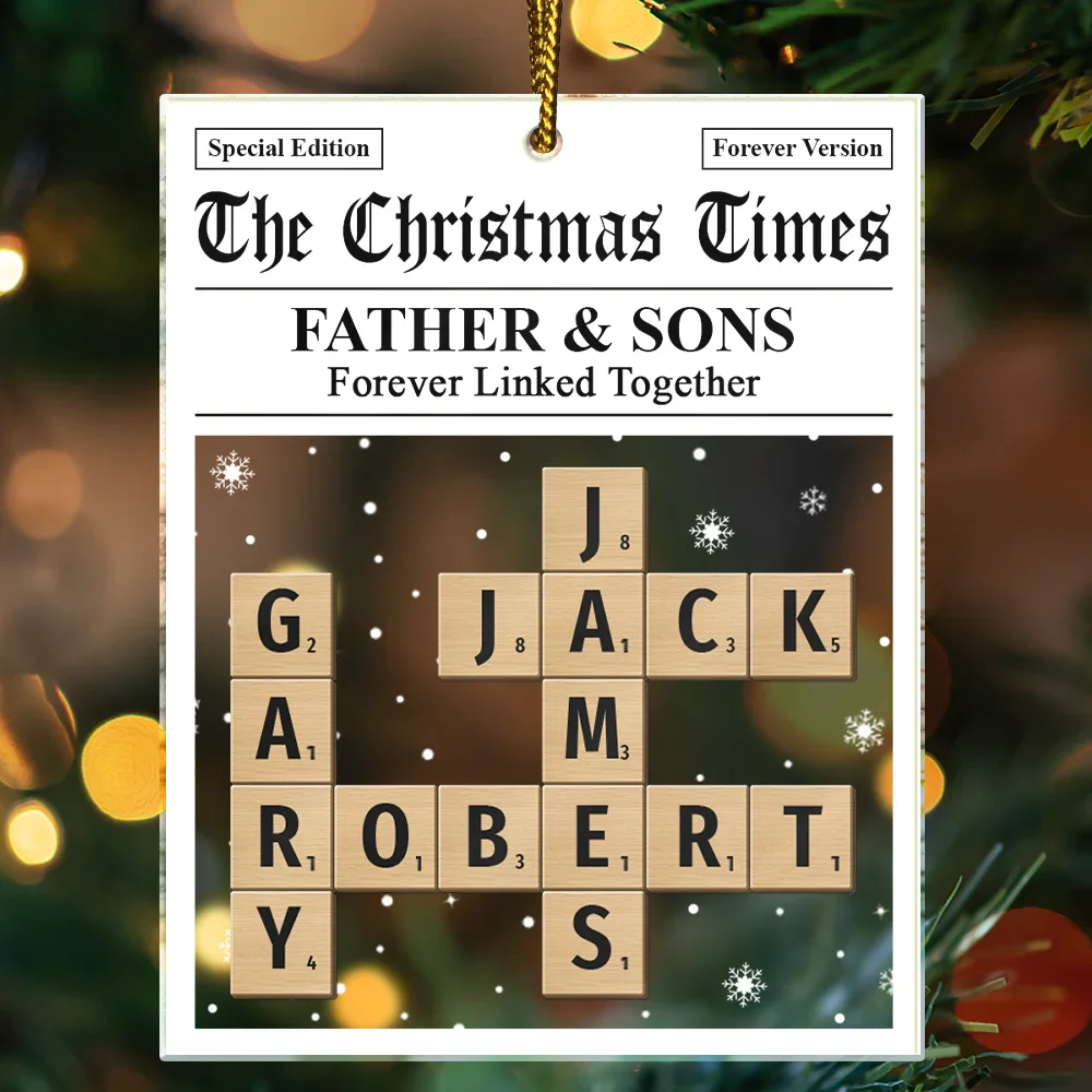 Crossword The Family Times - Personalized Custom Shaped Acrylic Ornament - Image 4