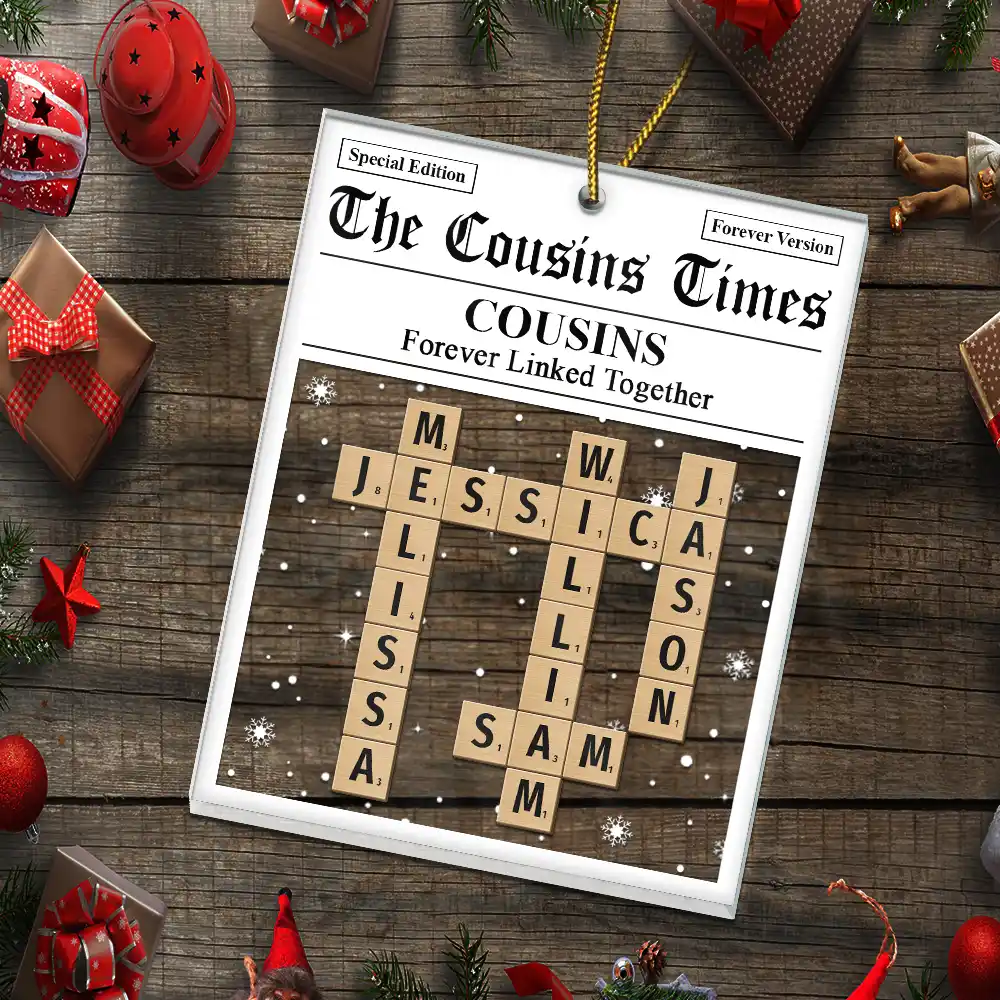 Crossword The Family Times - Personalized Custom Shaped Acrylic Ornament - Image 6