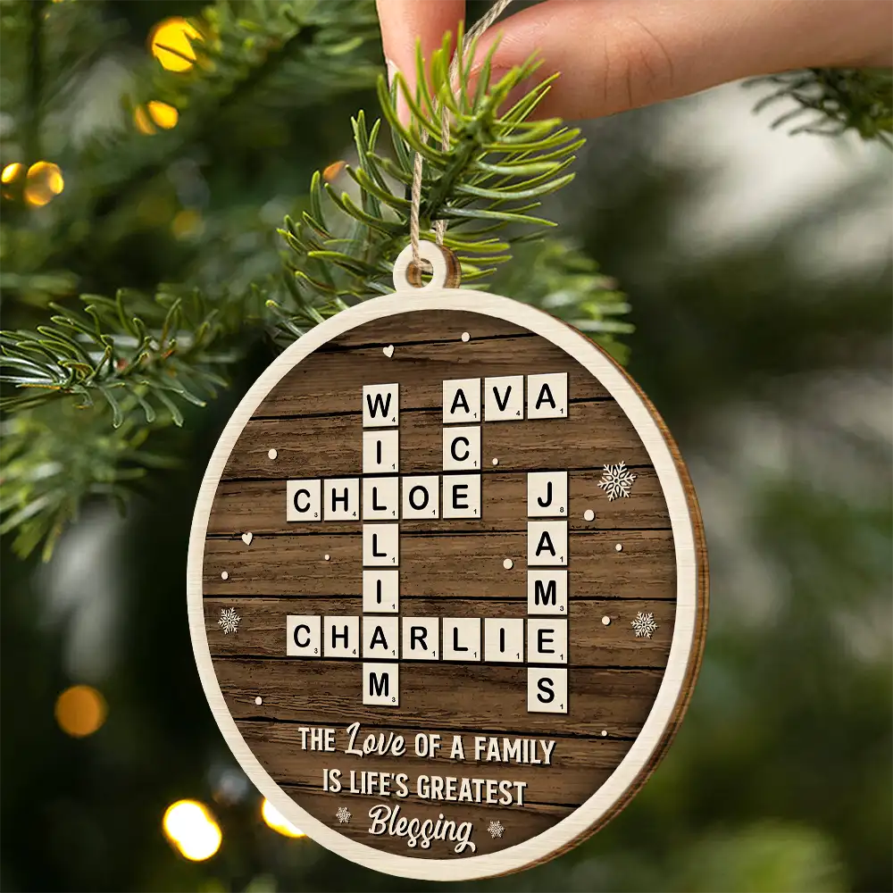 Crossword The Greatest Gift Our Parents Gave Us Was Each Other - Personalized Custom Shaped Wooden Ornament - Image 3
