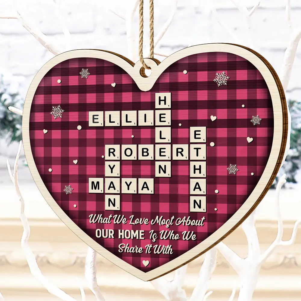 Crossword The Greatest Gift Our Parents Gave Us Was Each Other - Personalized Custom Shaped Wooden Ornament - Image 5