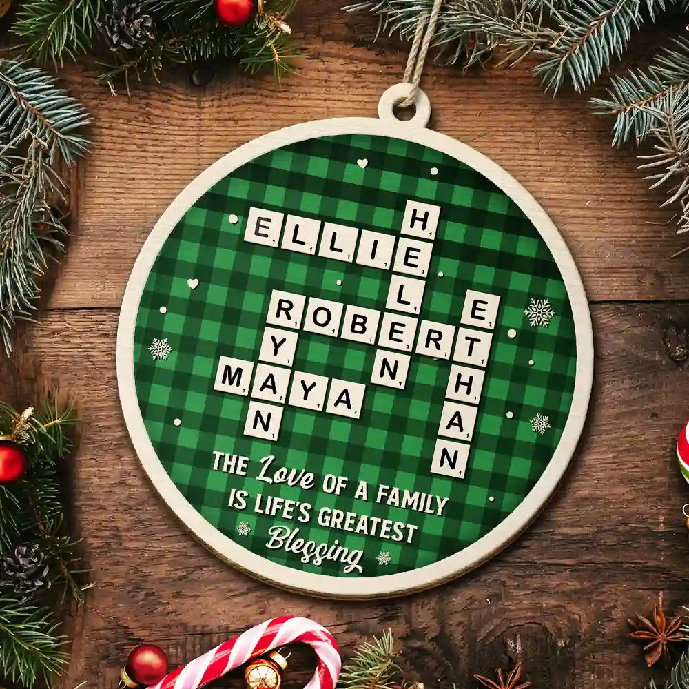 Crossword The Greatest Gift Our Parents Gave Us Was Each Other - Personalized Custom Shaped Wooden Ornament - Image 6