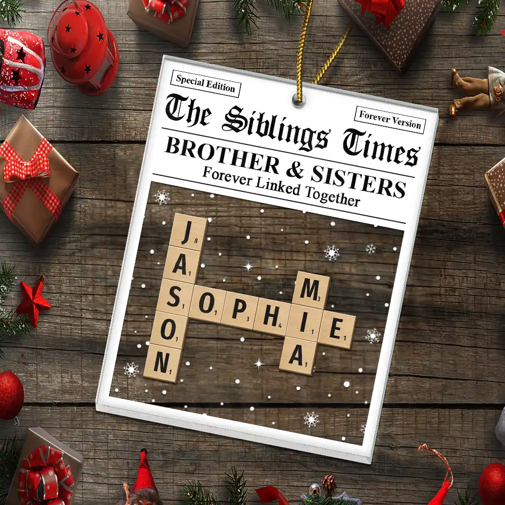 Crossword The Siblings Times - Personalized Custom Shaped Acrylic Ornament - Image 5