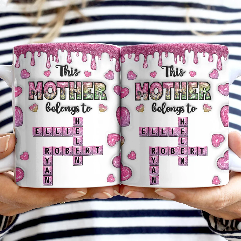 Crossword This Mom Grandma Belongs To - Personalized White Edge-to-Edge Mug - Image 3