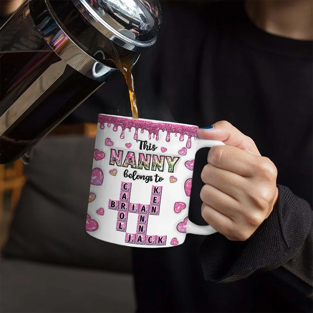 Crossword This Mom Grandma Belongs To - Personalized White Edge-to-Edge Mug - Image 5