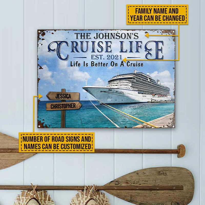 Cruise Life Is Better Road Signs Custom Classic Metal Signs - Image 2