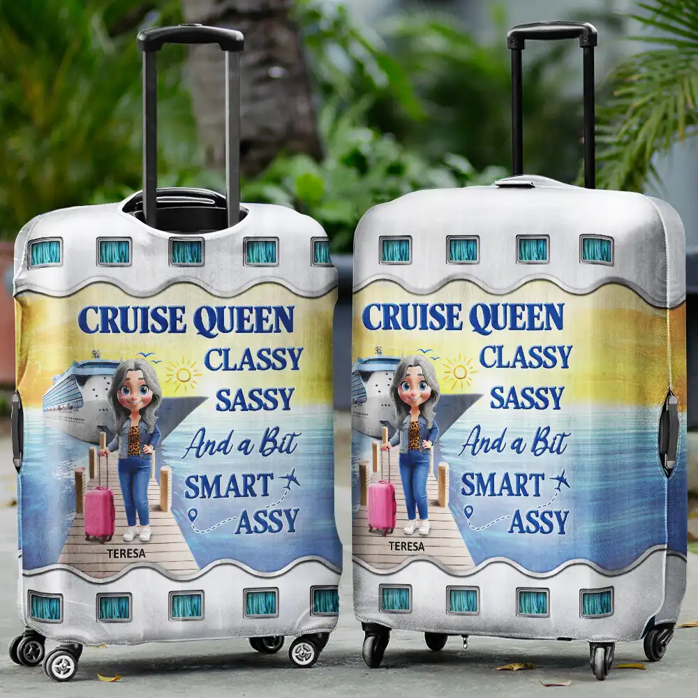 Cruise Queen Classy Sassy - Personalized Luggage Cover - Image 2