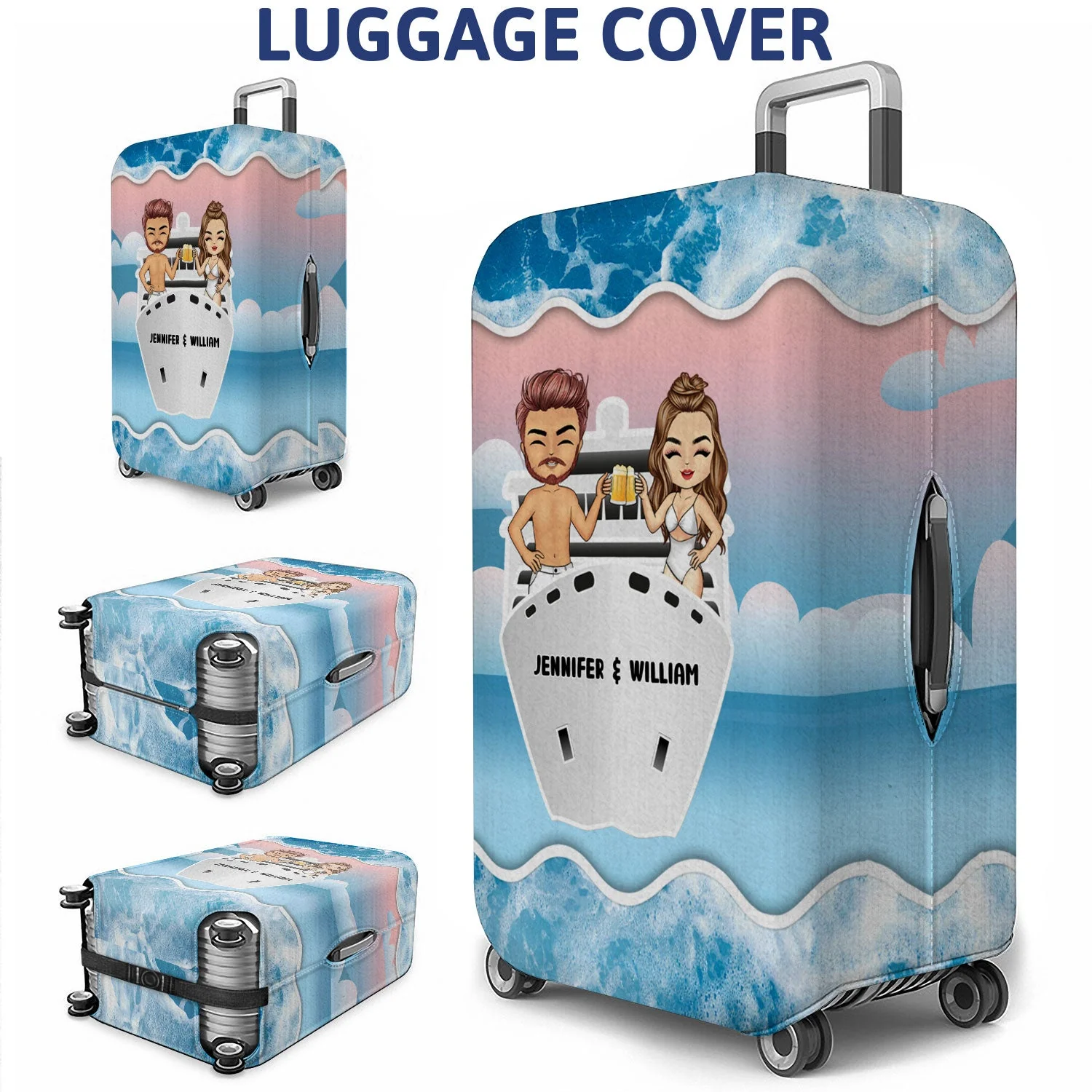 Cruising Couple Together We Have It All - Personalized Custom Luggage Cover - Image 3