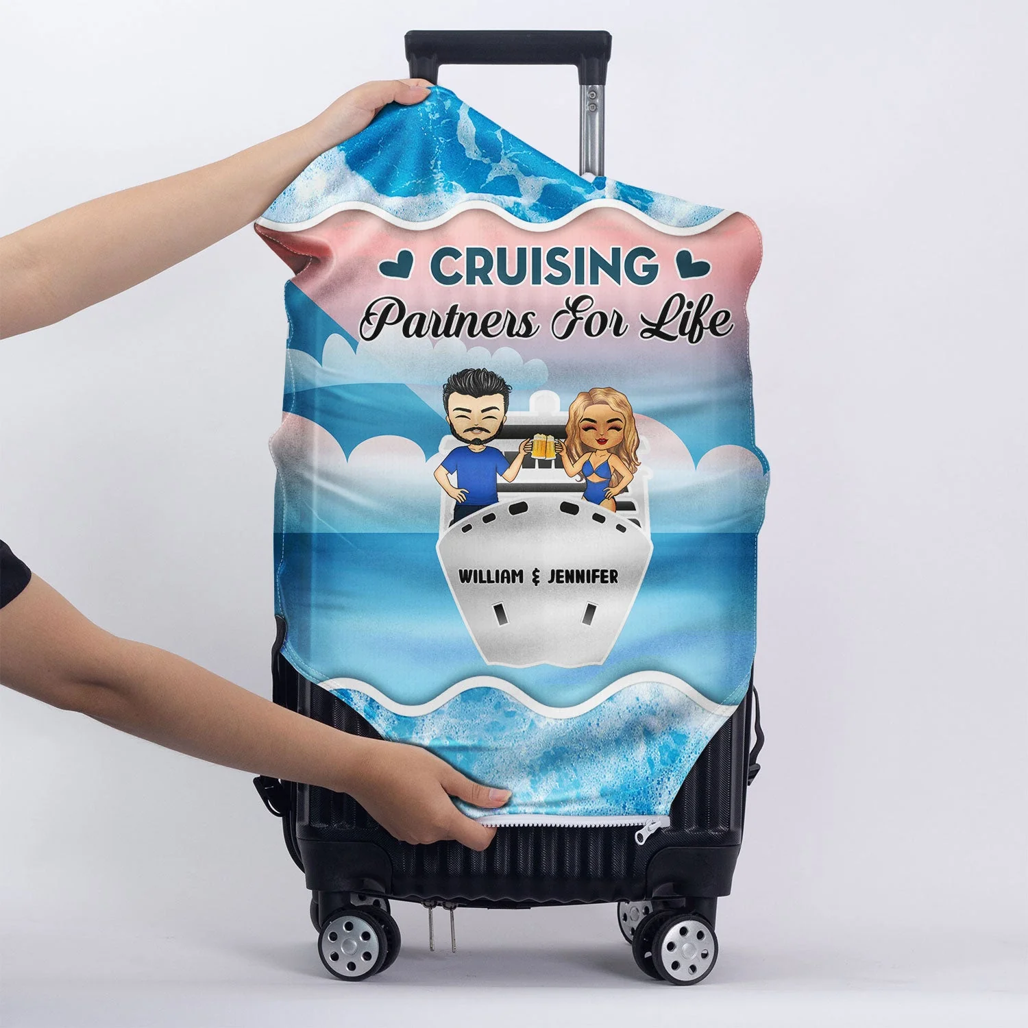 Cruising Couple Together We Have It All - Personalized Custom Luggage Cover - Image 5