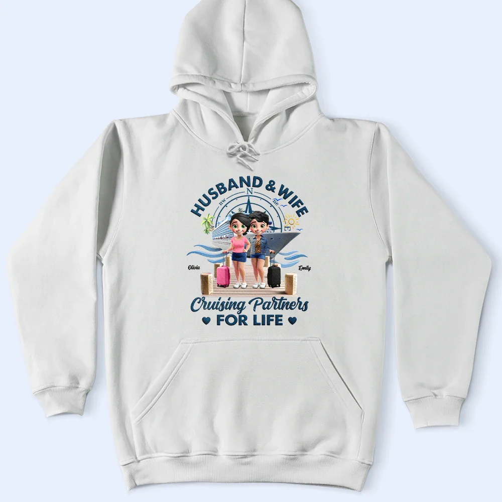 Cruising Partners For Life 3D Effect Couple - Personalized T Shirt - Image 5