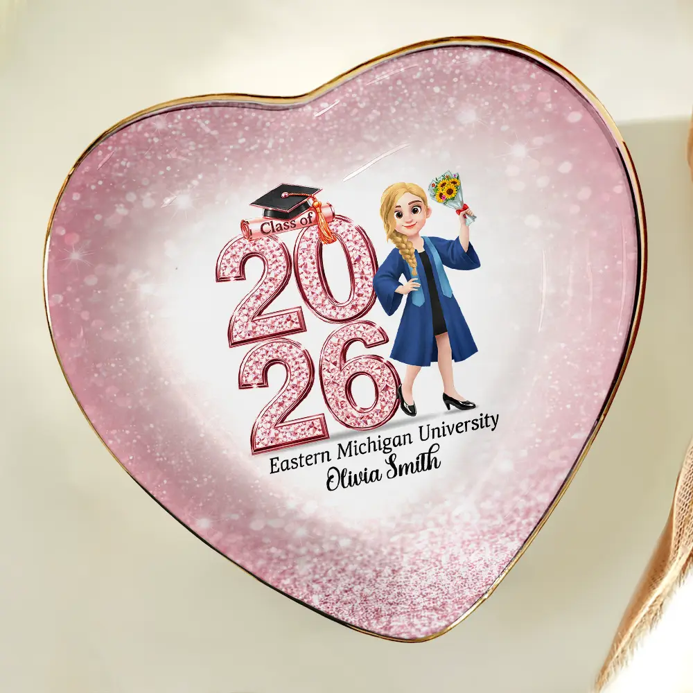 Crystal Effect Graduation Man Woman - Personalized Ring Dish - Image 5